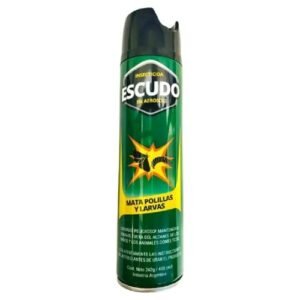 Insecticida mata polillas y larvas Escudo aerosol 400 ml accion residual sin manchas