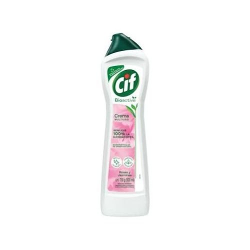 Botella de limpiador cremoso Cif Crema de 750g fragancia Rosas y Jazmines para limpieza profunda sin rayar