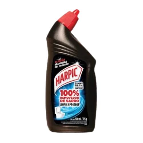 Botella de Harpic Limpia Inodoro de 500ml removedor de sarro líquido ultra potente con cuello angular