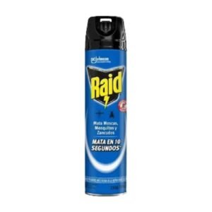 Envase en aerosol de insecticida Raid Mata Moscas y Mosquitos de 380ml para control de plagas voladoras