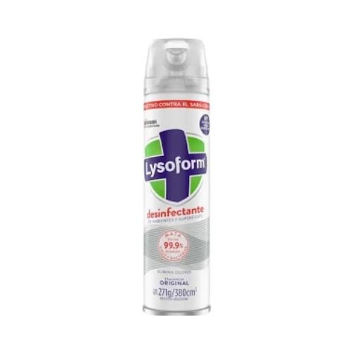 Envase en aerosol de desinfectante Lysoform Clásico de 360 gramos para eliminación de bacterias y virus