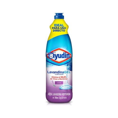Botella de lavandina en gel Ayudín de 700ml fragancia Lavanda con pico dosificador