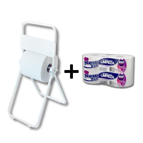 Combo de porta bobina industrial de pie con bobina de papel de 1000 paños Del Sur Distribuidora