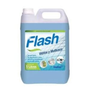 Bidón de 5 litros de limpiador de vidrios y multiuso Flash marca Diversey Del Sur Distribuidora